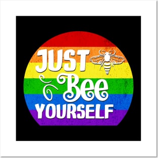 Just Bee Yourself Rainbow Posters and Art